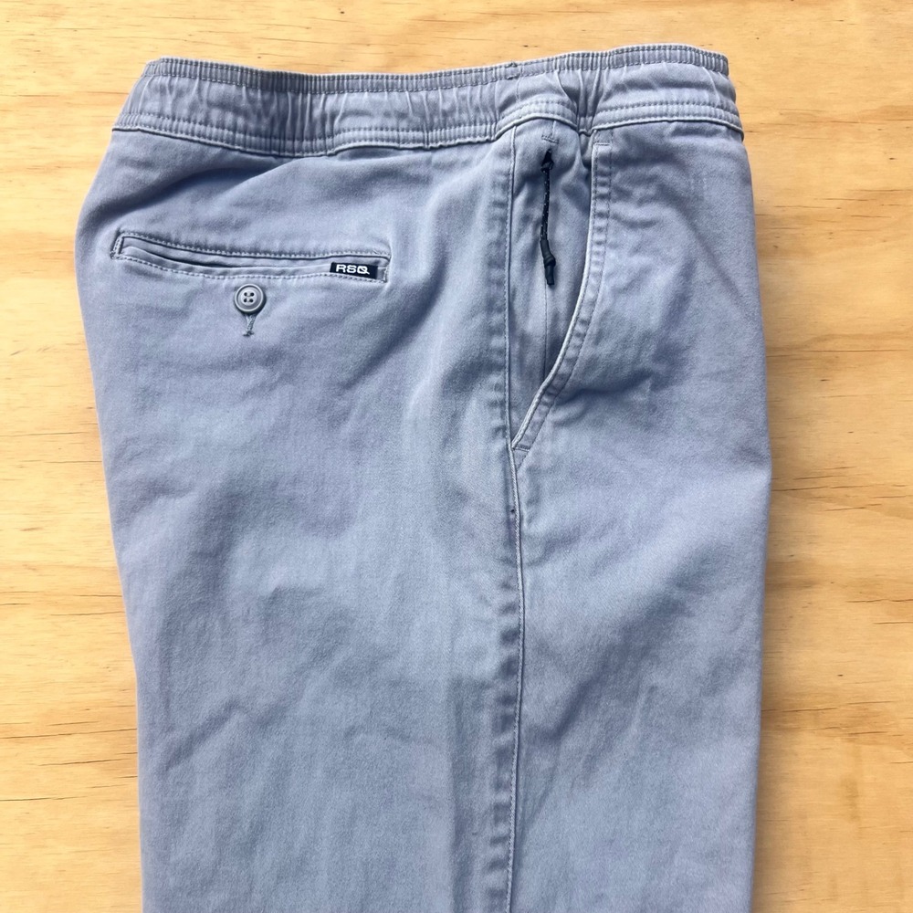 RSQ Mens Jogger Pants XL Light Blue Twill Elastic Waist Drawstring RN 108168 - Picture 11 of 11